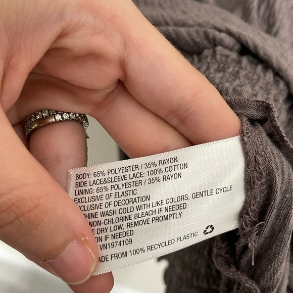 Knox Rose Purple Lace Overlay Long Sleeve Top Small - Picture 4 of 6